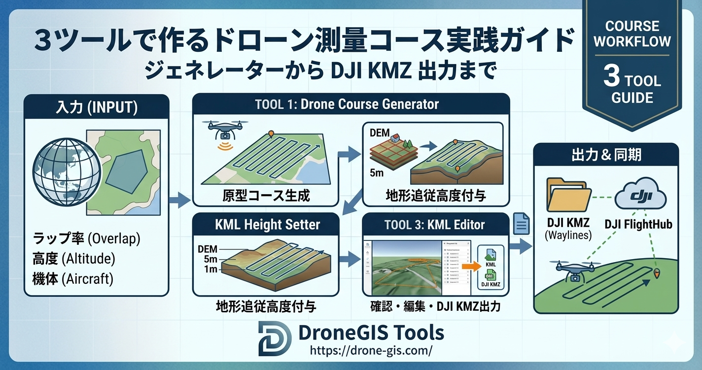 ドローンコース作成ワークフローの全体像